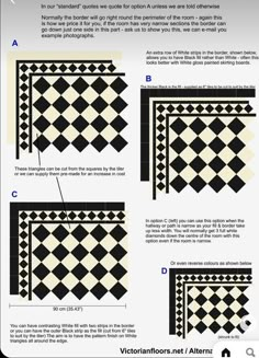 the instructions for how to use black and white tiles