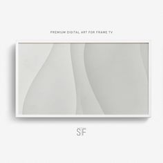 the frame is white and has an abstract pattern on it, as well as text that reads premium digital art for frame tv