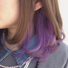 Purple Underneath Hair, Underdye Hair, Hair Color Salon, Hidden Hair Color