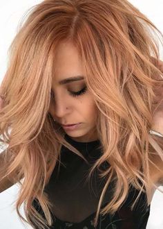 Blackberry Hair Colour, Rose Gold Hair Color, Gold Hair Color, Trending Hair, Gold Hair Colors, Hair Color Rose Gold, Ash Blonde Balayage