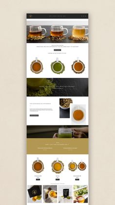 the website design is designed to look like it has been made with different ingredients and colors