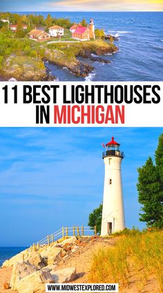 11 Best Lighthouses In Michigan Lake Michigan Lighthouses, Michigan Lighthouses, Michigan Lake, Midwest Travel, Travel Winter