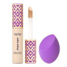 tarte Shape Tape Concealer with Quickie Blending Sponge   What It Is  tarte's best-selling Shape Tape Concealer is crease-proof, waterproof and provides super long wear so that you can be sure your makeup will look its best all day and all night. Included is a blending sponge that helps create a seamless finish.    What You Get        .338 fl. oz. Shape Tape Concealer      Quickie Blending Sponge     What It Does  Shape Tape Concealer       Formulated with shea butter, mango seed butter and licorice root extract     Dermatologist tested     Non-irritating and non-comedogenic     Crease-proof up to 12 hours     Formulated with no parabens, no mineral oil, no phthalates, no sulfates, no triclosan and no gluten    Quickie Blending Sponge       Helps blend concealer       Consumer Perception S Tarte Shape Tape Concealer, Mango Seed, Covering Dark Circles, Shape Tape Concealer, Tarte Shape Tape, Blending Sponge, Shape Tape, Licorice Root Extract, Seed Butter