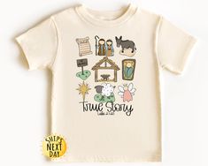 True Story Toddler Shirt, Christian Shirts for Kids, Nativity Scene Shirt, Toddler Sweatshirt, Youth Sweatshirt, Faith Christmas Kids Shirt HOW TO ORDER 1- Check the size and color charts to find the perfect fit. 2- Choose the item style and size from the first dropdown menu. 3- Pick the clothing color from the second dropdown menu. 4- (Some listings only) If available, fill in the "Add your personalization" section following the example provided. 5- Select the quantity. 6- Click the "Add to Car True Story Shirt, Christian Kids Shirts, Scene Shirt, Faith Based Clothing, Christmas Shirts For Kids, Christmas Kids, Children's Ministry, Nativity Scene, Color Charts