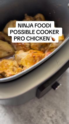 a pan filled with food sitting on top of a counter