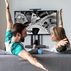 Forget about wall drilling and those old-fashioned wooden TV stands! Today you can mount your TV on a portable TV cart and enjoy your favorite shows, films and sports anywhere. Now you can fully support your favorite team! ONKRON – is an American brand that has proven its quality. Wooden Tv