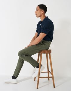 our bestselling olive green trousers in a slim fit. these chinos have been washed for softness and come detailed with stylish chambray and striped internal trims. for when you want to look polished but not too polished, we recommend pairing with our classic oxford shirt. • 97% cotton 3% elastane trim: 100% cotton • slim fit • zip fly • branded button • branded tab on the back pocket • machine wash at 40 degrees shop all trousers and chinos. Dark Green Pants Outfit Men, Olive Trousers Outfit, Green Trousers Outfit Men, Green Trousers Outfit, Olive Pants Outfit, Olive Green Pants Outfit, Chinos Men Outfit, Trousers Outfit Men, Olive Chinos