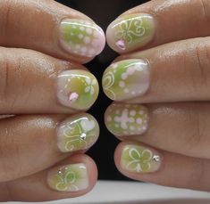 Kawaii Nails, Cute Nail Designs, Pretty Acrylic Nails, Green Nails