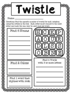 a worksheet with words and pictures on it