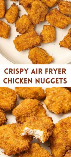 My Homemade Chicken Nuggets are crispy, juicy, and made with minimal oil! All you need are some chicken, bread crumbs, seasoning, and a little oil, and you will have the best crispy air fryer chicken nuggets in a fraction of the time it would take to fry deep, but with all the same delicious flavor! Chicken Nugget Seasoning, Crispy Chicken Nuggets Air Fryer, Air Fried Chicken Nuggets Healthy, Chicken Nuggets In The Air Fryer, Air Fry Chicken Nuggets Homemade, Chicken Nuggets From Scratch, Homemade Air Fryer Chicken Nuggets, Home Made Nuggets, Chicken Nugget Recipes Air Fryer