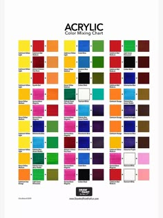 the acrylic color mixing chart