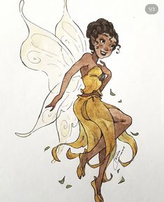 a drawing of a woman dressed as a fairy