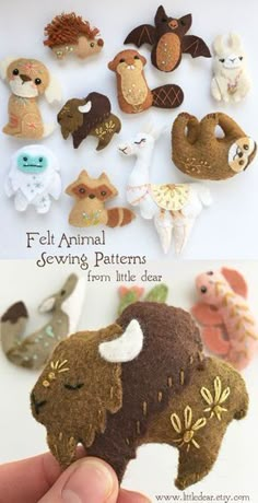 felt animal sewing patterns from little dear