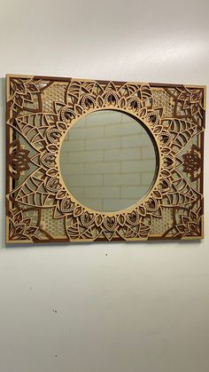 a mirror that is hanging on the wall