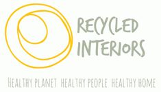 the logo for recycled interiors, a healthy plant - friendly people's home