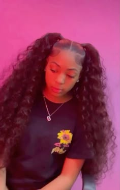 Braided Hairstyles Styles For Black Women, Hair Styles Sweet 16, Quick Styles For Black Women With Weave, Half Up Half Down Pigtails Quick Weave, Pigtail Weave Hairstyles, Sneakerball Hairstyles, Black Girls Hairstyles Weave Ponytails, Quick Weave Hairstyles Ponytail