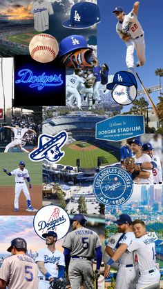 collage of dodgers baseball players and their uniforms