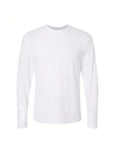 3.6  oz./yd, 65/35 polyester/combed ringspun USA cotton . Ribbed collar . Taped neck and shoulders . Side seams . Double needle stitching on sleeves and bottom hem . Tear away label . USMCA certified.Unisex Poly-Rich Long Sleeve T-Shirt (White) White    Fabric   Non-Stretch  Men Clothing, size features are:Bust: ,Length: ,Sleeve Length: Undershirt Long Sleeve, Long Sleeve White Shirt, Cropped Shirt Outfit, White Long Sleeve Shirt, White Collar, Crop Shirt, White Long Sleeve, White Fabrics, White Shirt