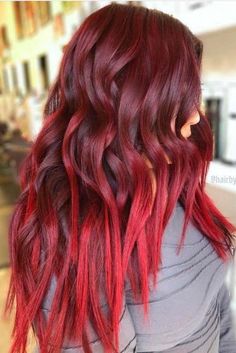 Hair Color Red Brown, Velvet Red Hair, Red Brown Highlights, Red Brown Hair Color, Hair Color Red, Blonde Ombre Hair, Best Ombre Hair, Shades Of Red Hair