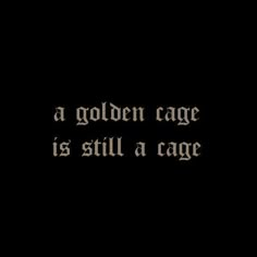 a black and white photo with the words, a golden cage is still a rage