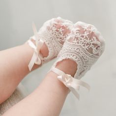 Charlotte Booties – Baby Beau and Belle Crib Shoes Girl, Gig Harbor Wa, Gig Harbor, Lace Booties, Girl Christening, Baptism Dress, Christening Dress