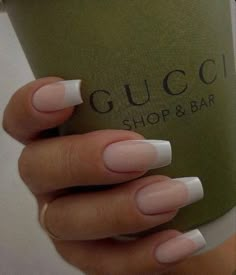 CHIC MINIMALIST NAILS | WEDDING NAILS Pink Acrylic, White Acrylic, Acrylic Nails, Nail Designs, Gucci, Bar, Coffee