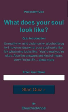 What Does Your Soul Look Like, Quizzes For Fun