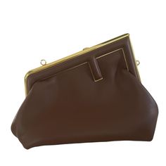 Latest Must Have Pouch! Leather Small Clutch.Light Wear With Strap. In Brown. Elegant Clutch For Everyday Use In Fall, Elegant Brown Evening Bag With Gold-tone Hardware, Elegant Fall Clutch For Everyday Use, Elegant Everyday Clutch For Fall, Elegant Fall Clutch, Chic Brown Evening Bag With Detachable Handle, Elegant Rectangular Clutch For Fall, Elegant Rectangular Fall Clutch, Elegant Fall Rectangular Clutch