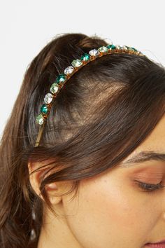 Rhinestone Headband- A pretty and elegant hair accessory- Coloured rhinestones on a gold toned headband- Available in pink or green Product Code: PWFX073 Green Product, Elegant Hair, Head Bands, Rhinestone Headband, Goods And Service Tax, Elegant Hairstyles, Goods And Services, Headband Hairstyles, Hair Accessory