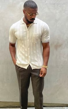 Slim Fit Outfits For Men, Outfit For Brown Skin Men, Michael B Jordan Style, Black Men Casual Style, Haircuts For Summer, Men Formal Outfit, Dad Fits, Look Sophisticated