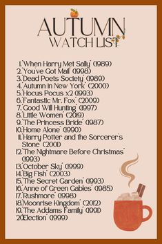 autumn cozy watch list Movies With Autumn Vibes, Autumn In Movies, Autumn Romance Movies, Fall Vibe Movies, Autumn Vibes Movies, Movies To Watch In Autumn, Best Autumn Movies, Fall Rom Coms, Movies For Autumn