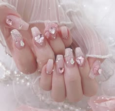 Gel Nails Diy, Pretty Gel Nails, Jelly Nails, Kawaii Nails, Pink Acrylic Nails, Hair Clothes, Pretty Acrylic Nails, Hair Art, Diy Nails