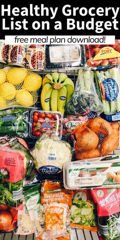 the grocery list is full of groceries, including vegetables and fruits to help you plan your meal