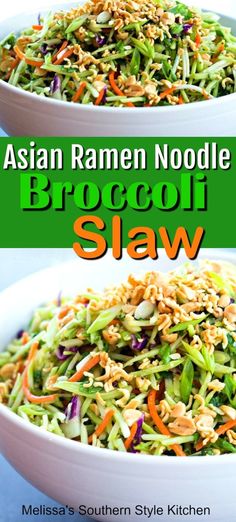 Asian Ramen Noodle Broccoli Slaw Ramen Coleslaw, Broccoli Coleslaw, Asian Broccoli Slaw, Asian Ramen Noodle, Broccoli Slaw Salad, Broccoli Slaw Recipes, Asian Broccoli, Asian Ramen, Asian Coleslaw