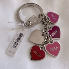 Coach Multi Color Hearts Keyfob / Keychain Brand New With Tags, Dustbag And Box Rare Bag Accessories Keychain, Yo Momma, Accessory Inspo, Hoodie Diy, Purse Essentials, Keychain Fob, Coach Accessories, Key Fobs, Pandora Bracelet