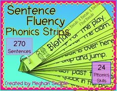 sentence flueny phonics strips for the classroom