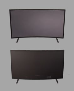 two black televisions side by side on a gray background