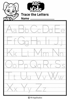 trace the letters worksheet for kids to practice their handwriting and writing skills with