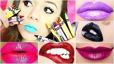 Crayon lipstick!! This would be so cool to try out. This is going to be a summer thing I will try! Diy Crayon Lipstick, Dark Blue Lipstick, Make Lipstick, Permanent Lipstick, Blue Lipstick