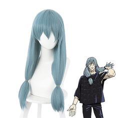 Category:Synthetic Wig; Gender:Women's; Wig Type:Cosplay Wig; Occasion:Daily Wear,Party / Evening,Vacation,Party,Christmas Gifts; Age Group:Adults; Characters:Mahito; Cosplay Works:Jujutsu Kaisen; Color Shade:Blue; Hair Material:Synthetic Hair; Cap Construction:Machine Made; Texture:Straight; Length:Long; Features:Soft,Fluffy,Comfortable,Fashion,Easy to Carry; Heat Resistant:Yes; Listing Date:09/04/2023; Cap Circumference:; Front to Back:; Nape of Neck:; Side to Side Across Forehead:; Side to Si Jujutsu Kaisen Mahito, Blue Cosplay, Bleached Tips, Cheap Costumes, Anime Wigs, Anime Jujutsu Kaisen, Wig Stand, Nape Of Neck, Wigs Online