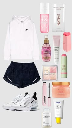 Preppy Outfits With Shorts, Preppy Workout Outfit, Outfit Collage Aesthetic, White Black Outfit, Shuffle Outfits, Outfit Workout, Preppy Outfits For School, Outfit Preppy, Preppy Fits