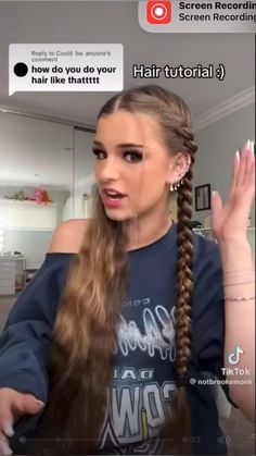 Waterfall tut by brookemint tik-tok #brookemont#waterfall-hair-idea#slayy#xx more in telegram Worst Haircuts, Braid For Beginners, Waterfall Braid Hairstyle, Cute Quick Hairstyles, Easy Hairstyles For Thick Hair, Hair Inspiration Long, Braid Hairstyle