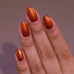 ILNP Pumpkin Patch - Vivid Burnt Orange Shimmer Nail Polish Dusty Orange Nails, Pumpkin Color Nails, Orange Nail Polish, Shimmer Nail Polish, Pumpkin Nails, Nail Shimmer, Sparkle Nails, Nude Lipstick, Nails Fall