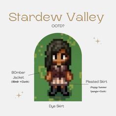 an image of the character from stardew valley, with its name and description