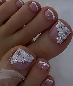 Press On Toenails, Acrylic Toes, Fancy Nails Designs, Pedicure Designs