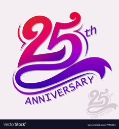 the 25th anniversary logo with purple and red colors