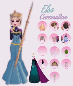 Elsa Coronation Dress, Coronation Outfit, Dresses For Dolls, Royalty Theme, Elsa Outfit, Elsa Coronation, Make Outfits, Frozen Outfits, Fancy Dress Code