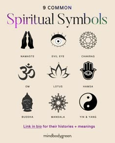 an image of the symbols for different types of symbols and their meaningss, as well as