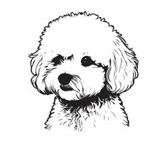 a black and white drawing of a dog