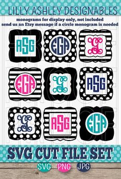 monogrammed svg cut file set